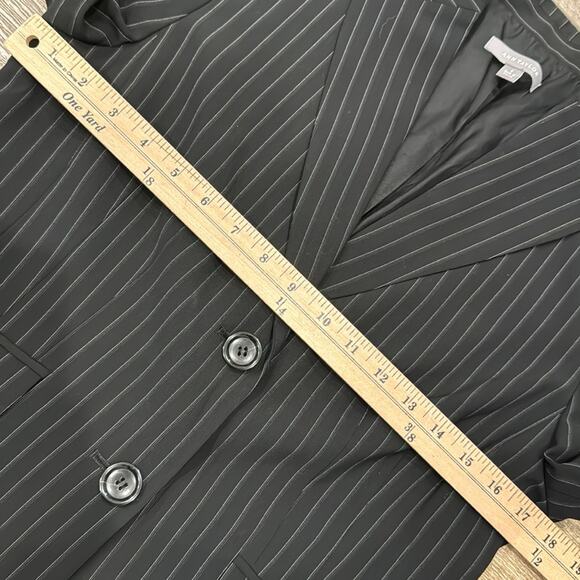 Ann Taylor Tailored Pinstripe Black White Blazer Size 6 - Picture 4 of 7